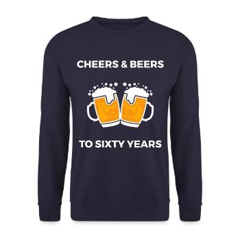 Cheer & Beers à soixante ans - Sweat-shirt Unisexe - marine - Devant - Alina (178cm) & Michal (187cm)