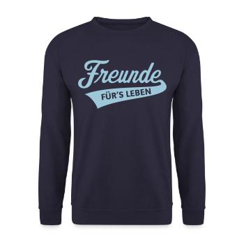 Freunde Für’s Leben (Freundschaft) - Unisex Pullover - Navy - Vorne - Alina (178cm) & Michal (187cm)
