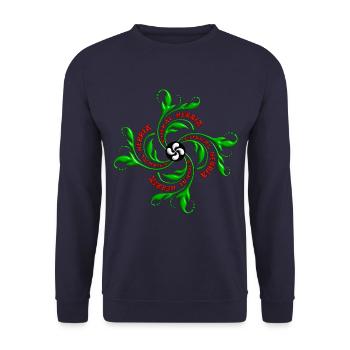 Croix Basque. Lauburu - Sweat-shirt Unisexe - marine - Devant - Alina (178cm) & Michal (187cm)