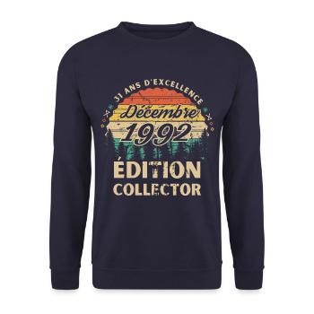 31 ans Décembre 1992 édition collector - Sweat-shirt Unisexe - marine - Devant - Alina (178cm) & Michal (187cm)