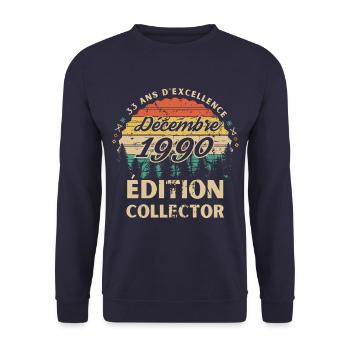 33 ans Décembre 1990 édition collector - Sweat-shirt Unisexe - marine - Devant - Alina (178cm) & Michal (187cm)