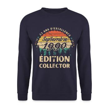33 ans Septembre 1990 édition collector - Sweat-shirt Unisexe - marine - Devant - Alina (178cm) & Michal (187cm)