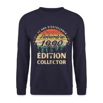 33 ans Novembre 1990 édition collector - Sweat-shirt Unisexe - marine - Devant - Alina (178cm) & Michal (187cm)