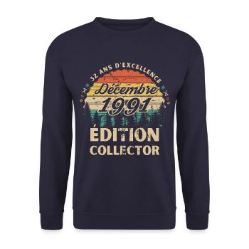 32 ans Décembre 1991 édition collector - Sweat-shirt Unisexe - marine - Devant - Alina (178cm) & Michal (187cm)