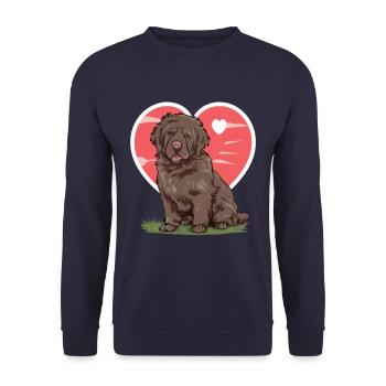 Newfoundland dog with a big heart - Unisex Sweatshirt - navy - Front - Alina (178cm) & Michal (187cm)