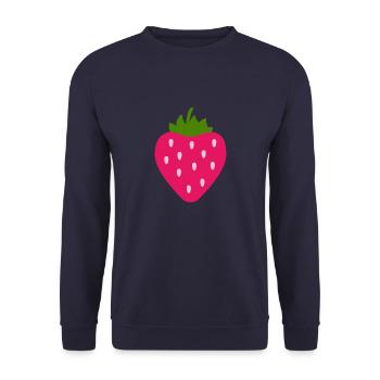 strawberry - Unisex Sweatshirt - navy - Front - Alina (178cm) & Michal (187cm)