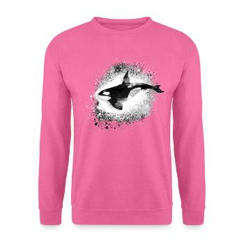 Wal,killerwal,schwarz,meer, malerei,orcas, fisch - Unisex Pullover - Pink - Vorne