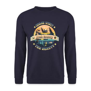 Come visit Utah County the beauty - Unisex Pullover - Navy - Vorne - Alina (178cm) & Michal (187cm)