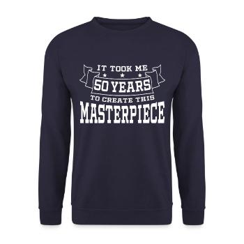 50th birthday 50 years gift idea - Unisex Sweatshirt - navy - Front - Alina (178cm) & Michal (187cm)