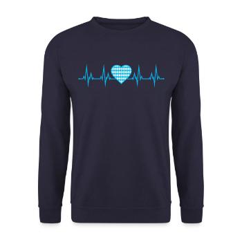 ECG Battement de cœur en Bavière - Sweat-shirt Unisexe - marine - Devant - Alina (178cm) & Michal (187cm)