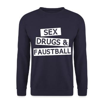 Faustball Fistball Sport Rückschlagspiel Spruch - Unisex Pullover - Navy - Vorne - Alina (178cm) & Michal (187cm)