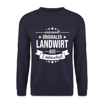 Landwirt Bauer Spruch Beruf Bauernhof Geschenk - Unisex Pullover - Navy - Vorne - Alina (178cm) & Michal (187cm)