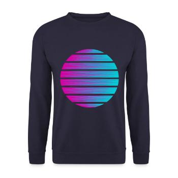 Kreis Farbverlauf Hintergrund Vorlage Symbol cool - Unisex Pullover - Navy - Vorne - Alina (178cm) & Michal (187cm)