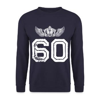 60 Number crown - Unisex Sweatshirt - navy - Front - Alina (178cm) & Michal (187cm)
