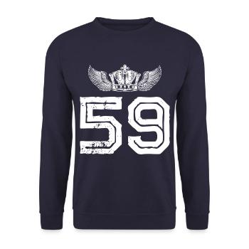 59 Number crown - Unisex Sweatshirt - navy - Front - Alina (178cm) & Michal (187cm)