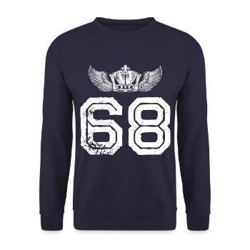 68 Couronne numérique - Sweat-shirt Unisexe - marine - Devant - Alina (178cm) & Michal (187cm)