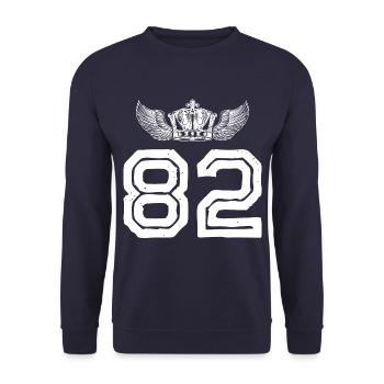 82 Couronne numérique - Sweat-shirt Unisexe - marine - Devant - Alina (178cm) & Michal (187cm)
