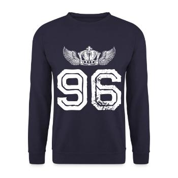 96 Number crown - Unisex Sweatshirt - navy - Front - Alina (178cm) & Michal (187cm)