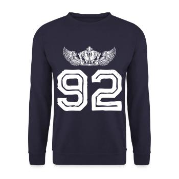 92 Couronne numérique - Sweat-shirt Unisexe - marine - Devant - Alina (178cm) & Michal (187cm)