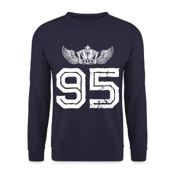 95 Number crown - Unisex Sweatshirt - navy - Front - Alina (178cm) & Michal (187cm)