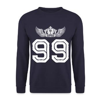 99 Couronne numérique - Sweat-shirt Unisexe - marine - Devant - Alina (178cm) & Michal (187cm)