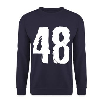 48 Zahl Trikot - Unisex Pullover - Navy - Vorne - Alina (178cm) & Michal (187cm)