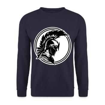 Warrior Sparta Helmet Spartan - Unisex Sweatshirt - navy - Front - Alina (178cm) & Michal (187cm)