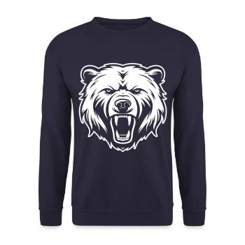 Tête de silhouette de grizzli d’ours - Sweat-shirt Unisexe - marine - Devant - Alina (178cm) & Michal (187cm)