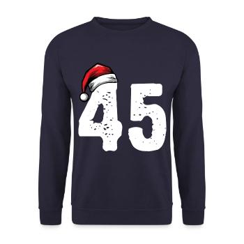 45 Numéro Noël - Sweat-shirt Unisexe - marine - Devant - Alina (178cm) & Michal (187cm)