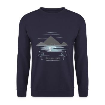 Fischen Das ist Leben - Unisex Pullover - Navy - Vorne - Alina (178cm) & Michal (187cm)