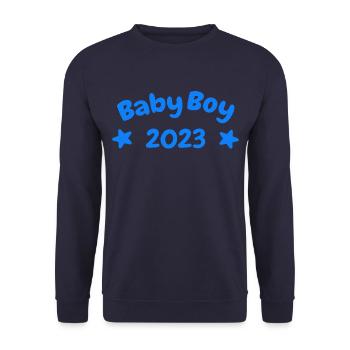 Baby Boy 2023 Design - Sweat-shirt Unisexe - marine - Devant - Alina (178cm) & Michal (187cm)