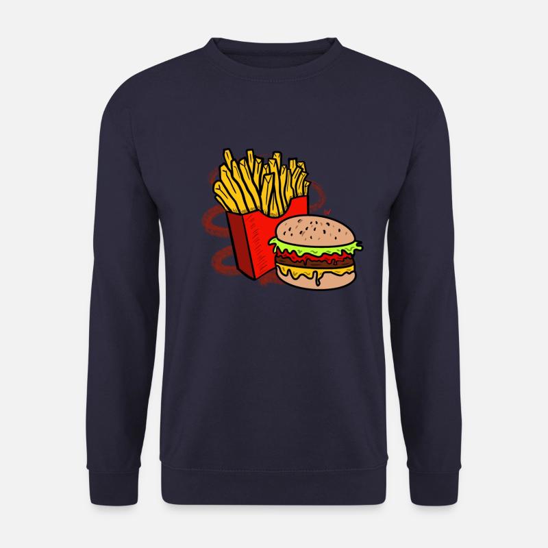 Frites et burger - Sweat-shirt Unisexe - marine