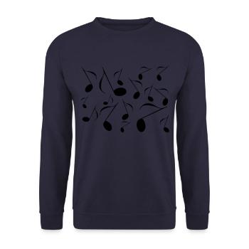 Music notes - Unisex Sweatshirt - navy - Front - Alina (178cm) & Michal (187cm)