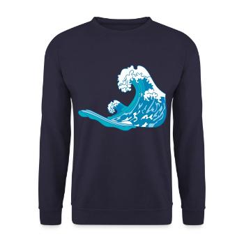 Waves in the sea - Unisex Sweatshirt - navy - Front - Alina (178cm) & Michal (187cm)