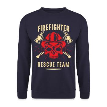 Feuerwehrmann Rettungs Team - Unisex Pullover - Navy - Vorne - Alina (178cm) & Michal (187cm)
