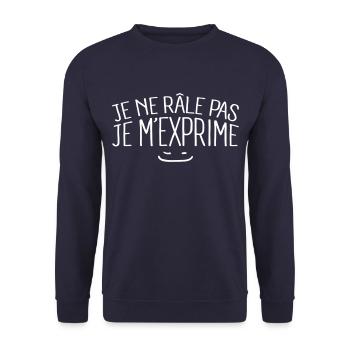 Je ne râle pas je m'exprime - Sweat-shirt Unisexe - marine - Devant - Alina (178cm) & Michal (187cm)