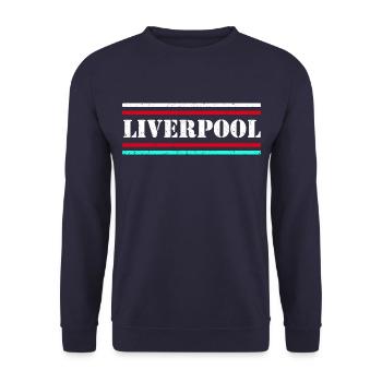Liverpool Vintage - Unisex Sweatshirt - navy - Front - Alina (178cm) & Michal (187cm)