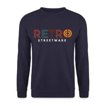 Retro Design streetwear - Unisex Pullover - Navy - Vorne - Alina (178cm) & Michal (187cm)