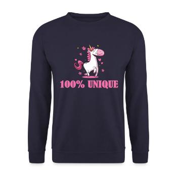 100 % unique licorne équitation Cavalier Cadeau - Sweat-shirt Unisexe - marine - Devant - Alina (178cm) & Michal (187cm)