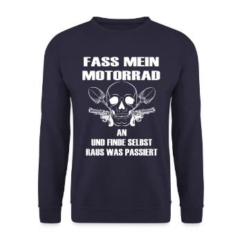 Motorcycle Motorcyclist Saying Gift - Unisex Sweatshirt - navy - Front - Alina (178cm) & Michal (187cm)