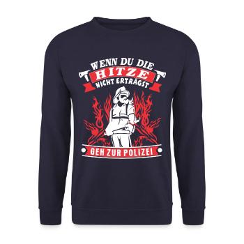 Firefighter fireman saying gift shirt - Unisex Sweatshirt - navy - Front - Alina (178cm) & Michal (187cm)