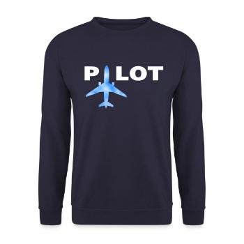Pilot Piloten Geschenk T-Shirt - Unisex Pullover - Navy - Vorne - Alina (178cm) & Michal (187cm)