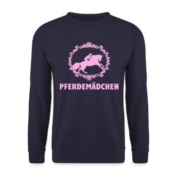 Cheval fille à cheval - Sweat-shirt Unisexe - marine - Devant - Alina (178cm) & Michal (187cm)
