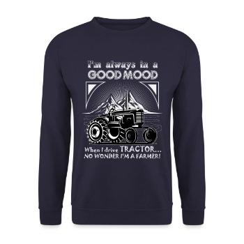 Traktor Traktoren Spruch Landwirt - Unisex Pullover - Navy - Vorne - Alina (178cm) & Michal (187cm)