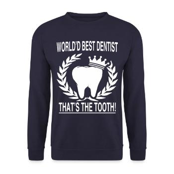 Zahnarzt Zahnärzte Spruch Geschenk - Unisex Pullover - Navy - Vorne - Alina (178cm) & Michal (187cm)