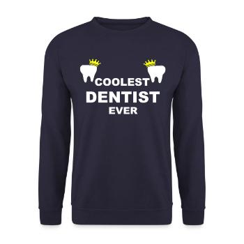 Coolest Dentist Ever Zahnarzt Zahnärzte Geschenk - Unisex Pullover - Navy - Vorne - Alina (178cm) & Michal (187cm)