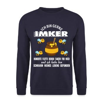 Apiculteur rigolote disant abeilles - Sweat-shirt Unisexe - marine - Devant - Alina (178cm) & Michal (187cm)