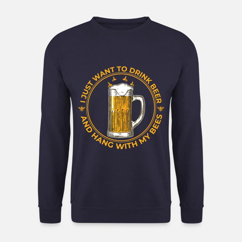 Bier Bienen Imker lustiger Spruch - Unisex Pullover - Navy