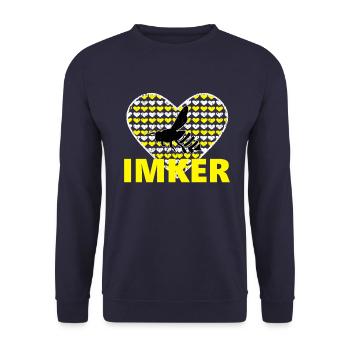 Imker Bienen Biene Herz Geschenk - Unisex Pullover - Navy - Vorne - Alina (178cm) & Michal (187cm)
