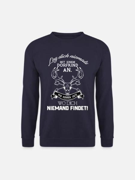 Dorfkind Spruch Dorf Camping - Unisex Pullover - Navy
